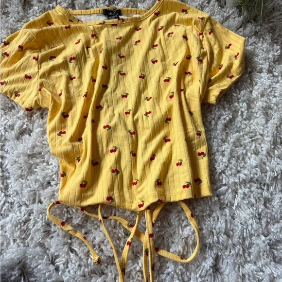 Rue21 Yellow Cherry Patterned Blouse - Picture 3 of 4